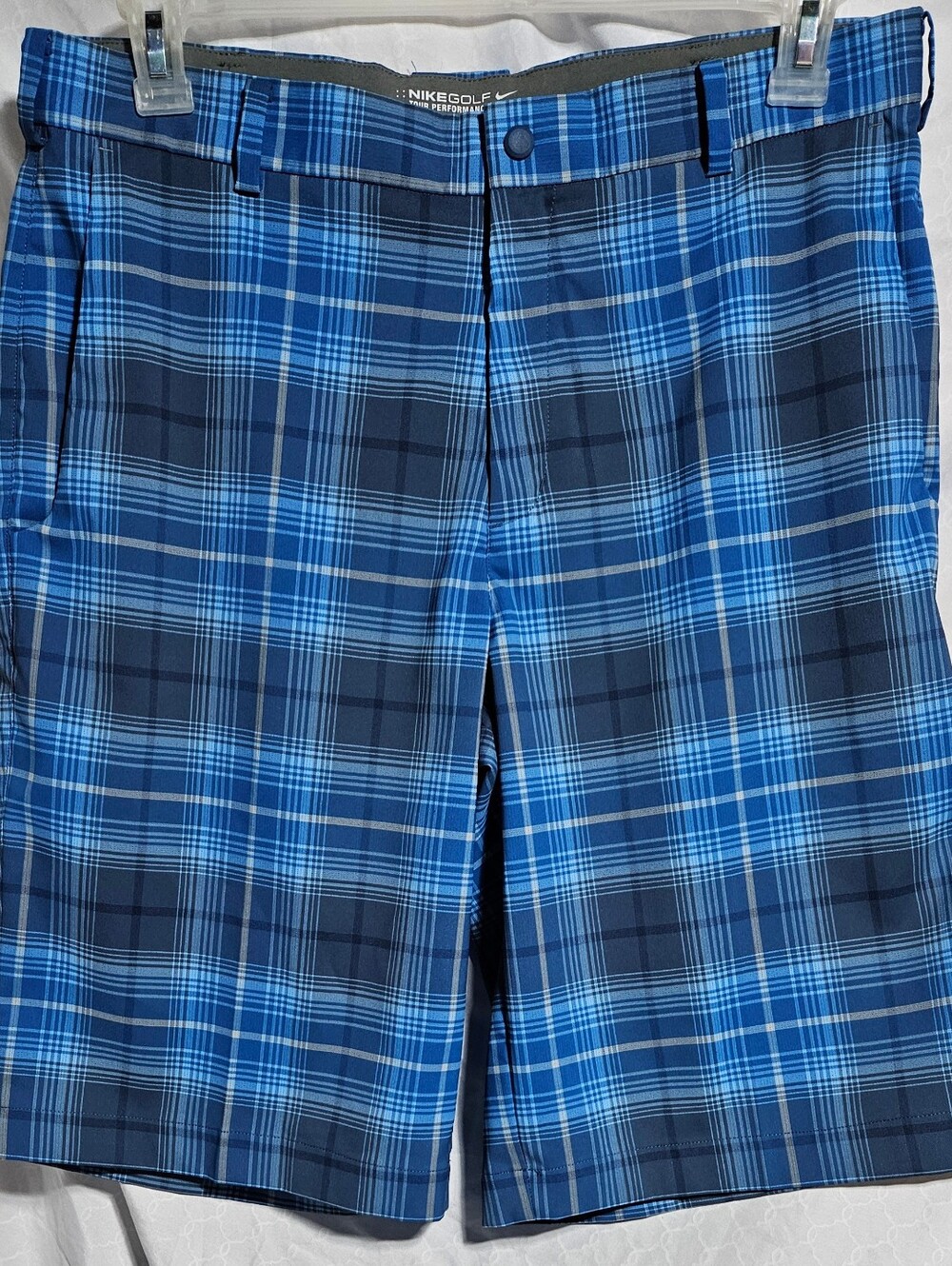 Men's Nike Golf Tour Performance Dri Fit Shorts 34 Flex Blue Plaid (Rbh)